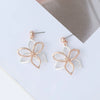 Women's Flowershaped Alloy Drop Earrings Midlength Statement Jewelry With A Simple Elegant Design