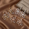 Women's Flowershaped Alloy Drop Earrings Midlength Statement Jewelry With A Simple Elegant Design
