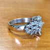 Women's Flowershaped Copper Ring Inlaid With Zircon