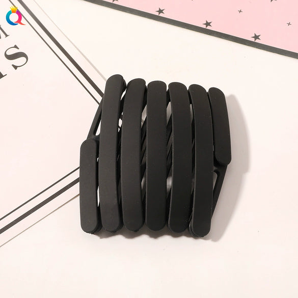 Women's Foldable Abs Plastic Resin Headband With Nonslip Teeth And Handmade Hair Accessory Design