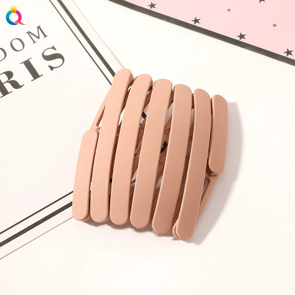 Women's Foldable Abs Plastic Resin Headband With Nonslip Teeth And Handmade Hair Accessory Design