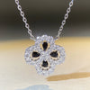 Women's Fourleaf Clover S925 Sterling Silver Ochain Necklace With Yellow Diamond Design And Light Luxury Style