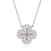 Women's Fourleaf Clover S925 Sterling Silver Ochain Necklace With Yellow Diamond Design And Light Luxury Style