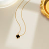 Women's Fourleaf Clover Titanium Steel Earrings With Electroplated Geometric Design Highend Sense Summer Niche Fashion Temperament