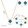 Women's Fourleaf Clover Titanium Steel Earrings With Electroplated Geometric Design Highend Sense Summer Niche Fashion Temperament