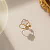 Women's Fourleaf Clover Titanium Steel Earrings With Electroplated Geometric Design Highend Sense Summer Niche Fashion Temperament