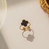 Women's Fourleaf Clover Titanium Steel Earrings With Electroplated Geometric Design Highend Sense Summer Niche Fashion Temperament