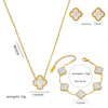 Women's Fourleaf Clover Titanium Steel Earrings With Electroplated Geometric Design Highend Sense Summer Niche Fashion Temperament