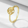 Women's French Gentle Camellia 925 Sterling Silver Ring With Flower Pattern And Electroplating Design