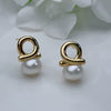 Women's French Geometric Freshwater Pearl Earrings