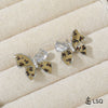 Women's French Retro Copper Earrings With Dead Leaf Butterfly Design And Electroplating Treatment