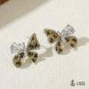 Women's French Retro Copper Earrings With Dead Leaf Butterfly Design And Electroplating Treatment