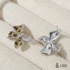 Women's French Retro Copper Earrings With Dead Leaf Butterfly Design And Electroplating Treatment