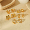 Women's French Retro Geometric Zircon Stainless Steel Electroplated Earrings And Butterfly Ear Pin Jewelry