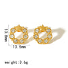 Women's French Retro Geometric Zircon Stainless Steel Electroplated Earrings And Butterfly Ear Pin Jewelry