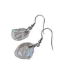 Women's French Retro 925 Silver Petalshaped Baroque Freshwater Pearl Earrings