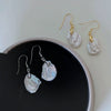 Women's French Retro 925 Silver Petalshaped Baroque Freshwater Pearl Earrings
