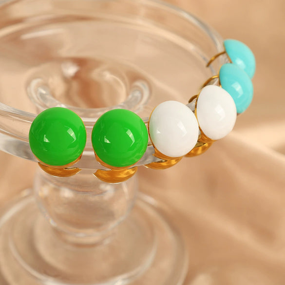 Women's French Retro U Shape 316L Stainless Steel Gold Plated Earrings
