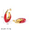 Women's French Retro U Shaped Resin Earrings With Stainless Steel Posts And Vacuum Gold Plated Finish Geometric Niche Design