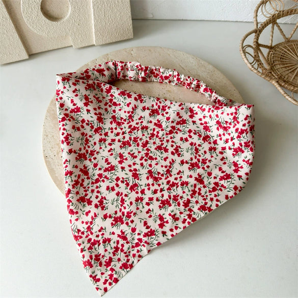 Women's Fresh Cloth Geometric Triangle Bag And Square Hair Accessories Elastic Band