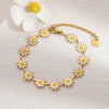 Women's Fresh Flower Stainless Steel And Titanium Steel Electroplated Bracelet