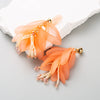 Women's Fresh Resin Petals Long Tassel Earrings With Flower Pattern And Electroplating