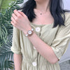 Women's Fresh Style Alloy Watch With Round Dial And Stainless Steel Pin Buckle Retro Artistic And Leisure Design