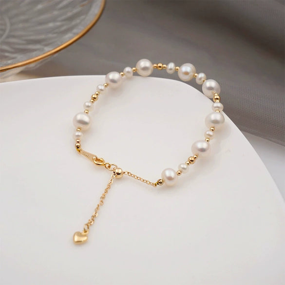 Women's Freshwater Pearl Adjustable Bracelet Geometric Style