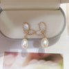Women's Freshwater Pearl And Natural Shell Sea Motherofpearl Butterfly Earrings Rice And Droplet Shape