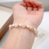 Women's Freshwater Pearl Bracelet With Heart And Geometric Design Manual Crafted