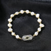 Women's Freshwater Pearl Bracelet With Zircon Accents Geometric Minimalist Copper Design With Electroplated Finish