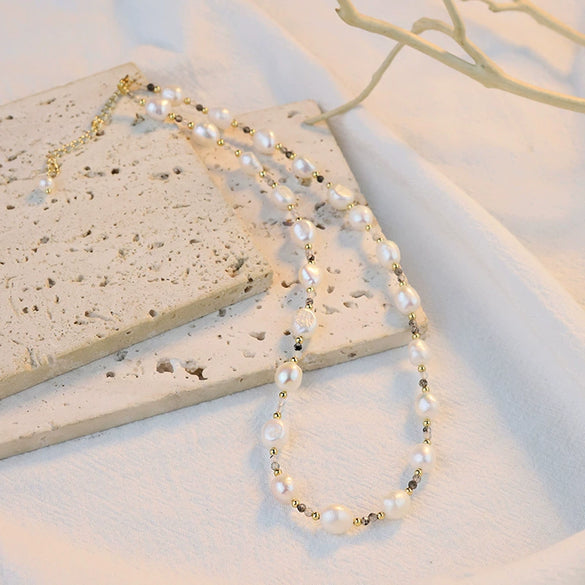 Women's Freshwater Pearl Clavicle Chain Handmade Jewelry
