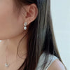 Women's Freshwater Pearl Drop Shape Earrings Silver Needle Metal Style