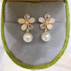 Women's Freshwater Pearl Earrings S925 Sterling Silver Oblate Natural Pearl Ear Pin
