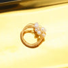 Women's Freshwater Pearl Flower Shaped Ring With Real Gold Electroplating
