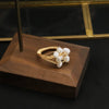 Women's Freshwater Pearl Flower Shaped Ring With Real Gold Electroplating