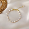 Women's Freshwater Pearl Geometric Stitching Beaded Ball Bracelet
