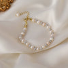 Women's Freshwater Pearl Geometric Stitching Beaded Ball Bracelet