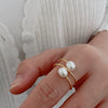 Women's Freshwater Pearl Goldfilled Copper Alloy Ring In Rice And Droplet Shapes