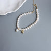 Women's Freshwater Pearl Heart Pattern Weaving Bracelet