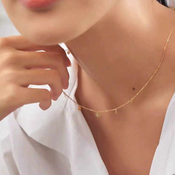 Women's Freshwater Pearl Necklace Copper Alloy Electroplating Ochain Light Luxury Tassel Clavicle Chain Fashion Simple Allmatch
