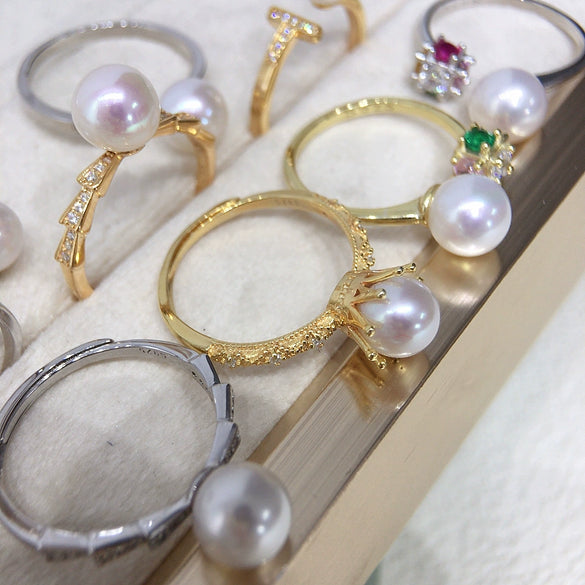 Women's Freshwater Pearl Ring S925 Sterling Silver Round Light Luxury