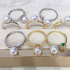 Women's Freshwater Pearl Ring S925 Sterling Silver Round Light Luxury
