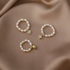 Women's Freshwater Pearl Ring With Heart Pattern And Electroplating Design