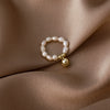 Women's Freshwater Pearl Ring With Heart Pattern And Electroplating Design