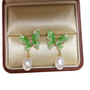 Women's Freshwater Pearl S925 Sterling Silver Earrings With Butterfly Design And Drop Shape