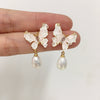 Women's Freshwater Pearl S925 Sterling Silver Earrings With Butterfly Design And Drop Shape