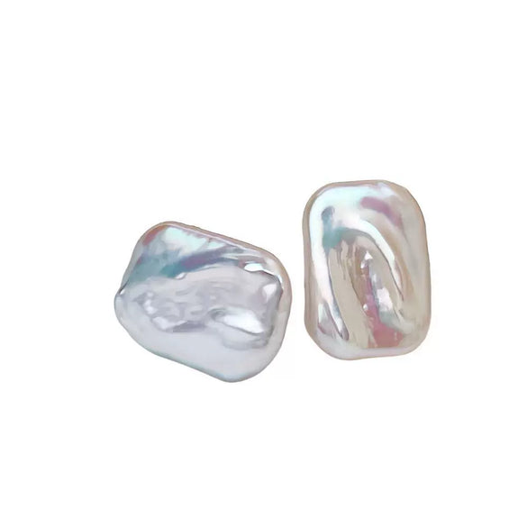 Women's Freshwater Pearl Square Baroque Sterling Silver Earrings Ring Jewelry Accessories