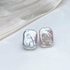 Women's Freshwater Pearl Square Baroque Sterling Silver Earrings Ring Jewelry Accessories