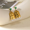 Women's Freshwater Pearl Stainless Steel Earrings With Heart Shape Bow Tie And Wave Pattern Electroplating Style